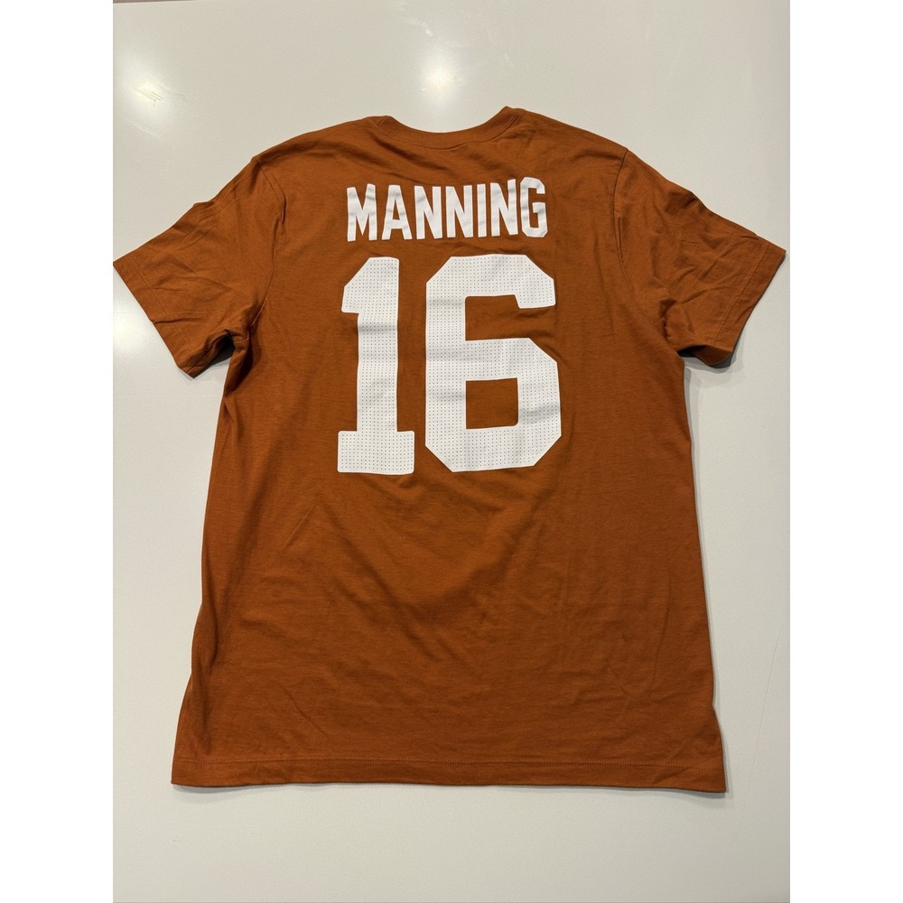 Nike Texas Longhorns Football T-Shirt Mens Size M Manning 16 Burnt Orange NCAA